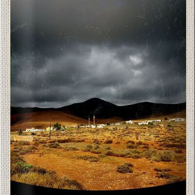 Blechschild Reise 20x30cm Fuerteventura Spanien Wüste Berge