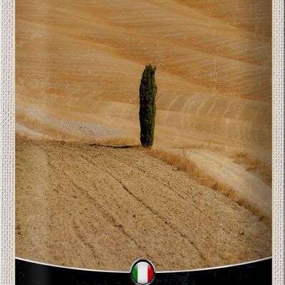 Blechschild Reise 20x30cm Toskana Italien Wüste Baum Sand Schild