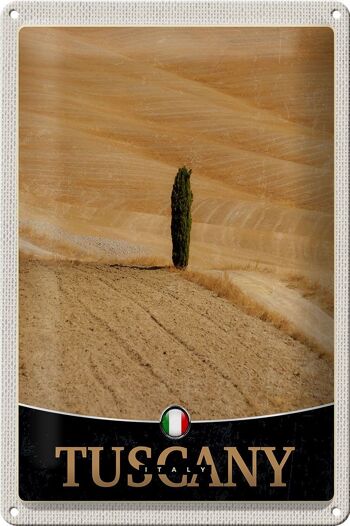 Panneau de voyage en étain, 20x30cm, toscane, italie, arbre du désert, signe de sable 1
