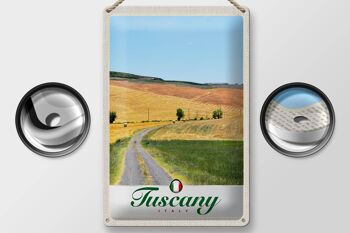 Panneau de voyage en étain, 20x30cm, Toscane, Italie, champs, panneau de route en terre 2