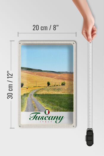 Panneau de voyage en étain, 20x30cm, Toscane, Italie, champs, panneau de route en terre 4