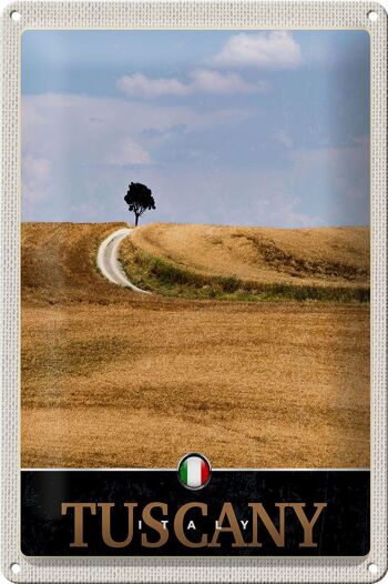 Panneau de voyage en étain, 20x30cm, toscane, italie, champ, prairie, Nature 1