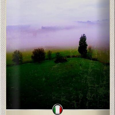 Cartel de chapa de viaje, 20x30cm, Toscana, Italia, montañas, pradera, naturaleza