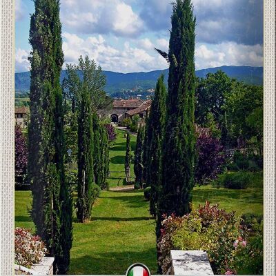 Cartel de chapa de viaje, 20x30cm, decoración de árboles naturales de Toscana, Italia