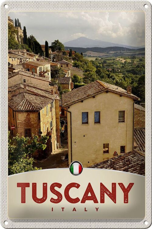 Blechschild Reise 20x30cm Toskana Italien Häuser Überblick Dekoration