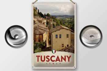 Panneau de voyage en étain, 20x30cm, toscane, italie, vue d'ensemble des maisons, décoration 2