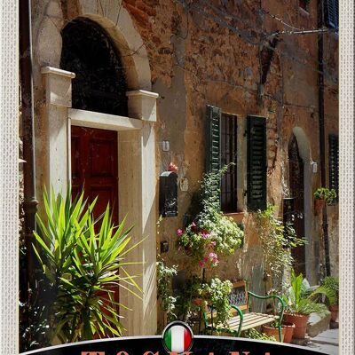 Cartel de chapa de viaje, 20x30cm, Toscana, Italia, edificio, naturaleza