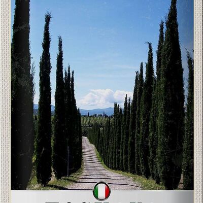Blechschild Reise 20x30cm Toskana Italien Bäume Wiese Natur
