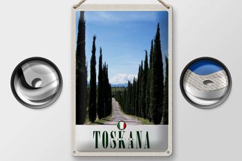 Signe en étain voyage 20x30cm, Toscane italie, arbres, prairie, Nature 2