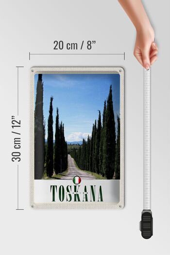 Signe en étain voyage 20x30cm, Toscane italie, arbres, prairie, Nature 4