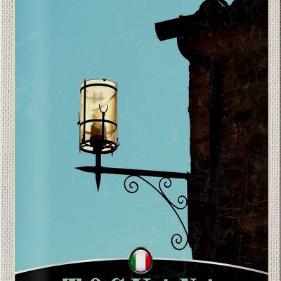 Cartel de chapa de viaje, 20x30cm, Toscana, Italia, arquitectura, farol