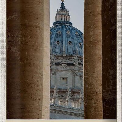 Tin sign travel 20x30cm Vatican City building architecture