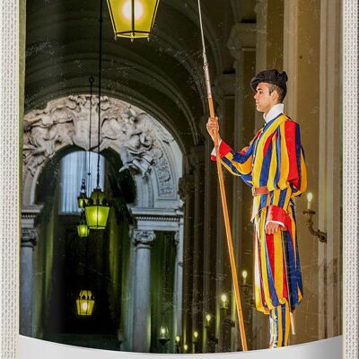 Panneau de voyage en étain, 20x30cm, garde de sécurité de l'église de la ville du Vatican