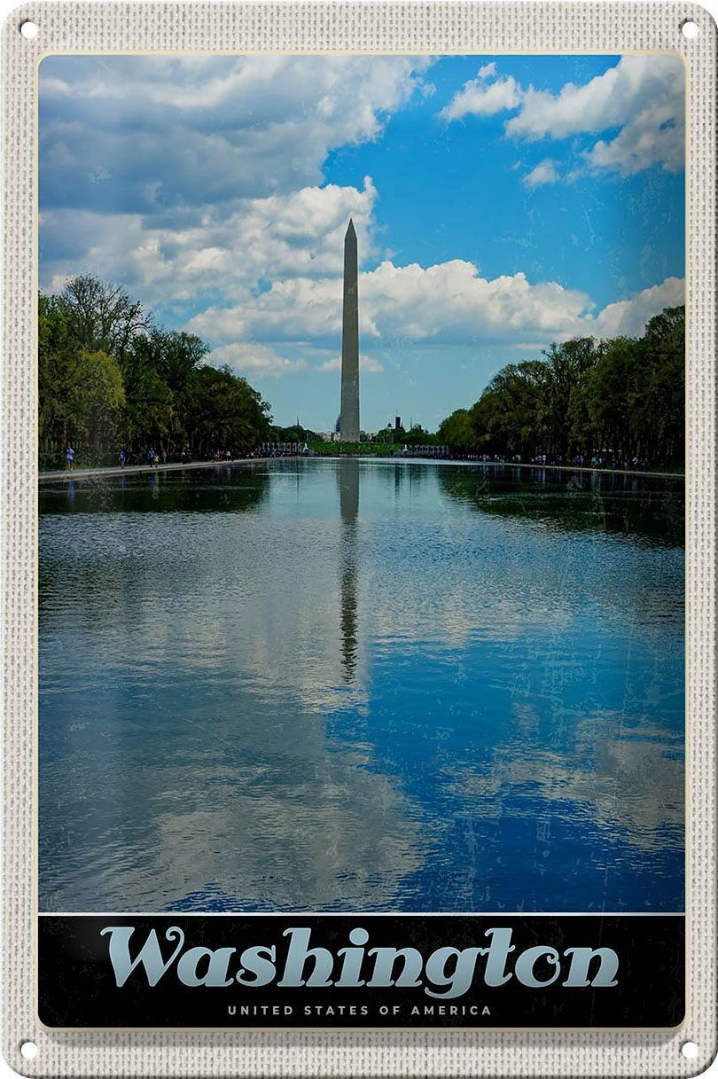 Targa in metallo da viaggio 20x30 cm Washington USA America Poromac