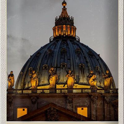 Targa in metallo da viaggio 20x30 cm Architettura Vaticana Chiesa Vacanza