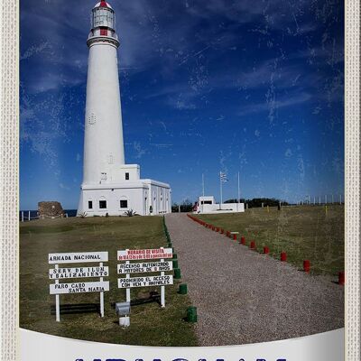 Blechschild Reise 20x30cm Uruguay Amerika USA Leuchtturm