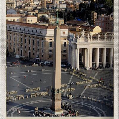 Cartel de chapa de viaje 20x30cm Plaza de la Ciudad del Vaticano Iglesia vacaciones