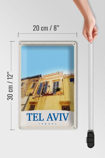 Panneau de voyage en étain, 20x30cm, bâtiment de la ville de tel aviv, israël 4