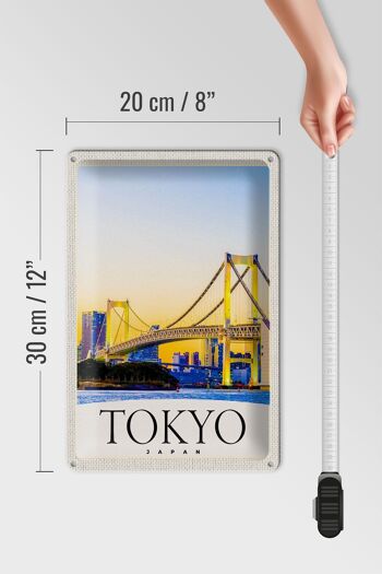 Panneau de voyage en étain, 20x30cm, pont de Tokyo, asie et japon, panneau de grande hauteur 4