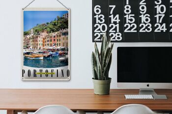 Signe en étain voyage 20x30cm Portofino Italie Riviera Mer 3