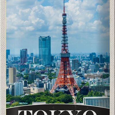 Targa in metallo da viaggio 20x30 cm Tokyo City Giappone Asia City