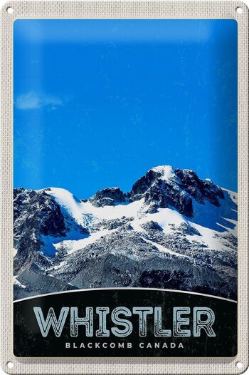 Panneau en étain voyage 20x30cm, Whistler Blackcomb Canada neige 1