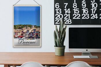 Plaque en tôle voyage 20x30cm Provence France bateaux ville 3