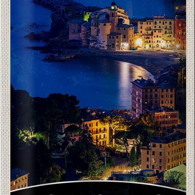 Blechschild Reise 20x30cm Portofino Italien Riviera Abend