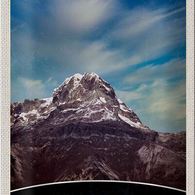 Targa in metallo da viaggio 20x30 cm Sud America Montagne Natura Neve