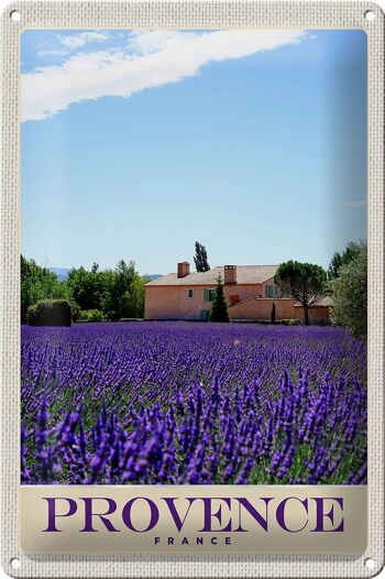 Plaque en tôle voyage 20x30cm Provence France maison nature violet 1