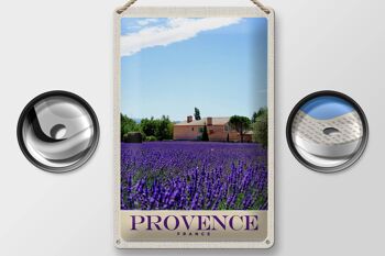 Plaque en tôle voyage 20x30cm Provence France maison nature violet 2