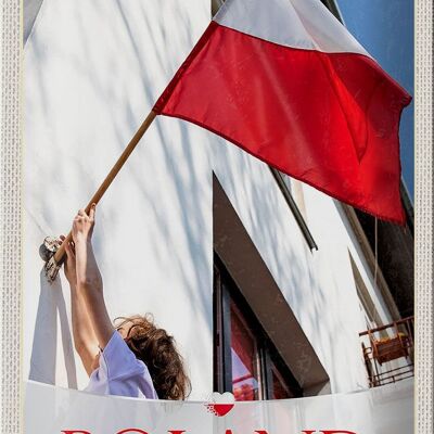 Cartel de chapa de viaje, 20x30cm, bandera de Polonia, Europa, casa, vacaciones