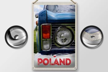 Plaque en étain voyage 20x30cm Pologne Europe voiture vintage années 90 2