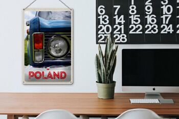 Plaque en étain voyage 20x30cm Pologne Europe voiture vintage années 90 3