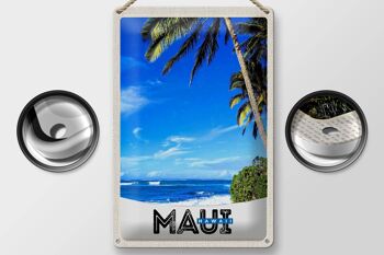 Signe en étain voyage 20x30cm, Maui, île hawaïenne, USA, vacances à la plage 2