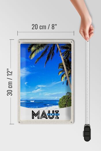 Signe en étain voyage 20x30cm, Maui, île hawaïenne, USA, vacances à la plage 4