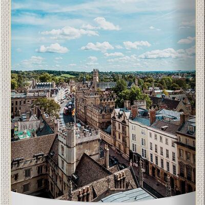 Panneau en étain voyage 20x30cm, Oxford angleterre Europe centre-ville