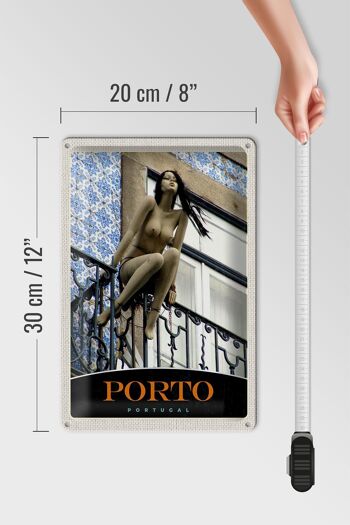 Signe en étain voyage 20x30cm, Sculpture Porto Portugal vacances 4