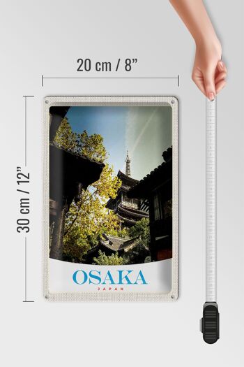 Signe en étain voyage 20x30cm, Osaka, japon, maisons d'asie, ville 4