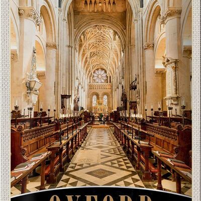 Cartel de chapa viaje 20x30cm Oxford Inglaterra Europa iglesia interior