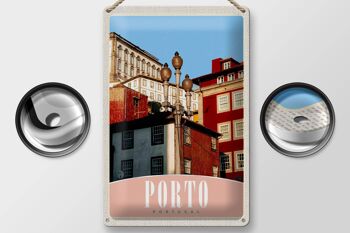 Panneau en étain voyage 20x30cm, Porto Portugal Europe maison de ville 2