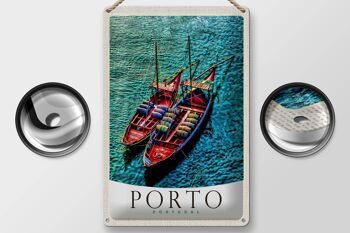 Signe en étain voyage 20x30cm Porto Portugal Europe bateaux mer 2