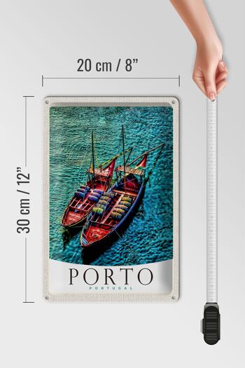 Signe en étain voyage 20x30cm Porto Portugal Europe bateaux mer 4