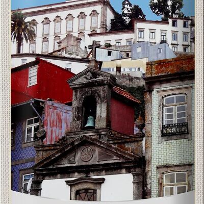 Targa in metallo da viaggio 20x30 cm Porto Portogallo Città Europa Vacanze