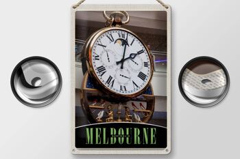 Panneau de voyage en étain, 20x30cm, Melbourne, australie, horloge oiseaux 2