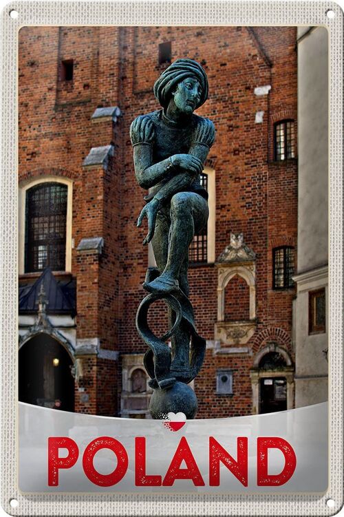 Blechschild Reise 20x30cm Polen Europa Skulptur Altstadt