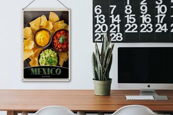 Signe en étain de voyage 20x30cm, nachos du mexique, fromage, plats épicés 3