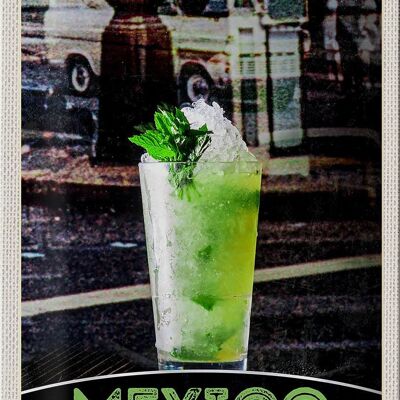 Cartel de chapa de viaje 20x30cm México Estados Unidos América Mojito Lima