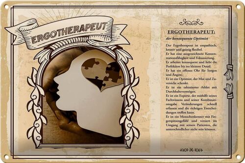 Blechschild Berufe 30x20cm Ergotherapeut emphathisch flexibel