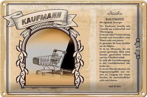 Blechschild Berufe 30x20cm Kaufmann Gewerbe Qualität